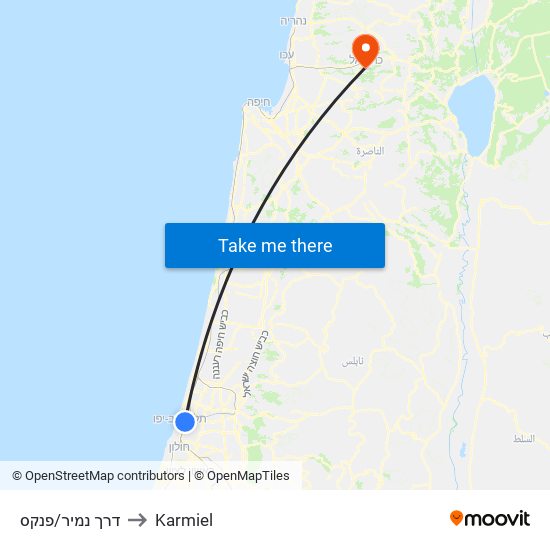 דרך נמיר/פנקס to Karmiel map