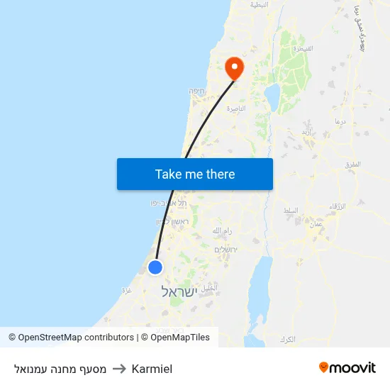 מסעף מחנה עמנואל to Karmiel map