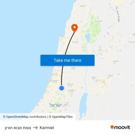 צומת מבוא חורון to Karmiel map