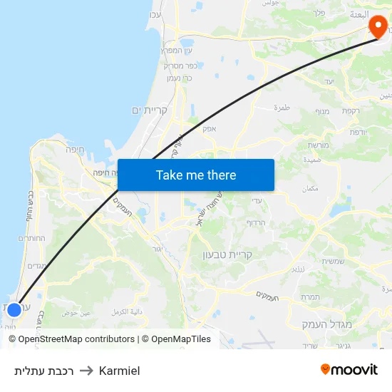 רכבת עתלית to Karmiel map