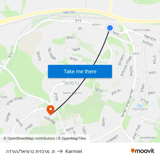 ת. מרכזית כרמיאל/הורדה to Karmiel map