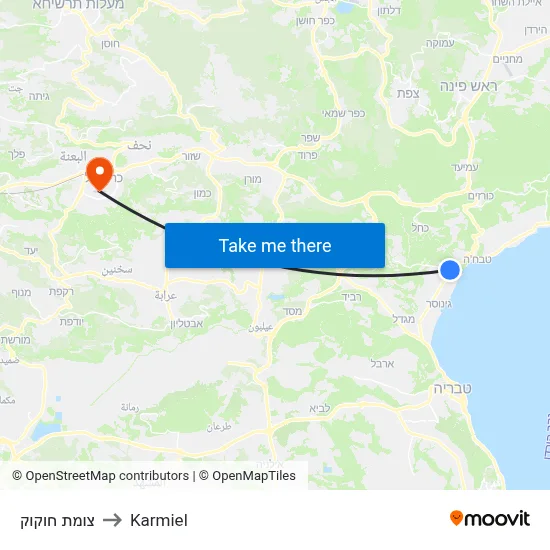 צומת חוקוק to Karmiel map