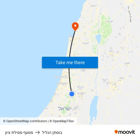 מסעף מסילת ציון to בוסתן הגליל map