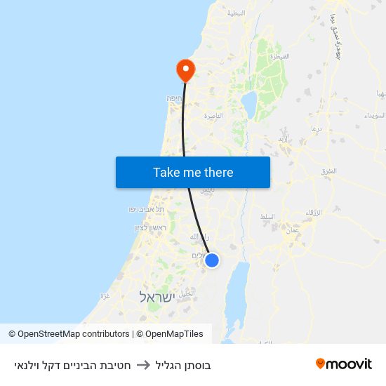 חטיבת הביניים דקל וילנאי to בוסתן הגליל map