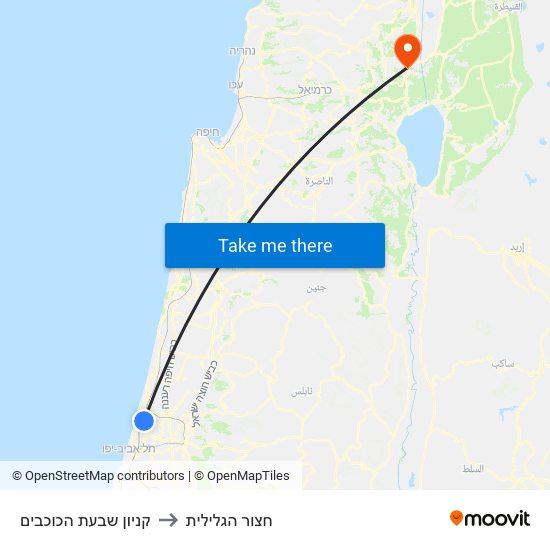 קניון שבעת הכוכבים to חצור הגלילית map