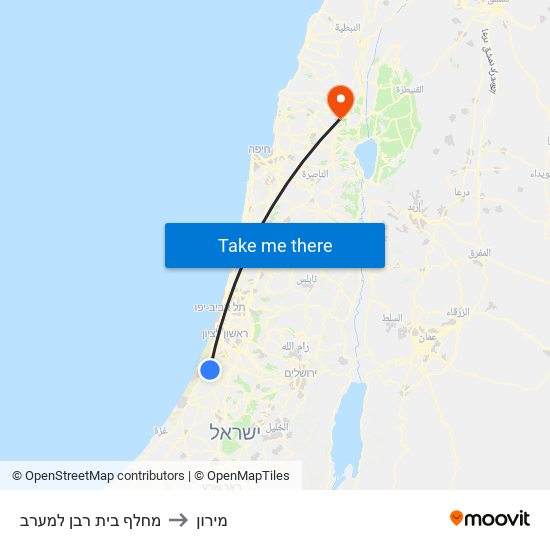 מחלף בית רבן למערב to מירון map