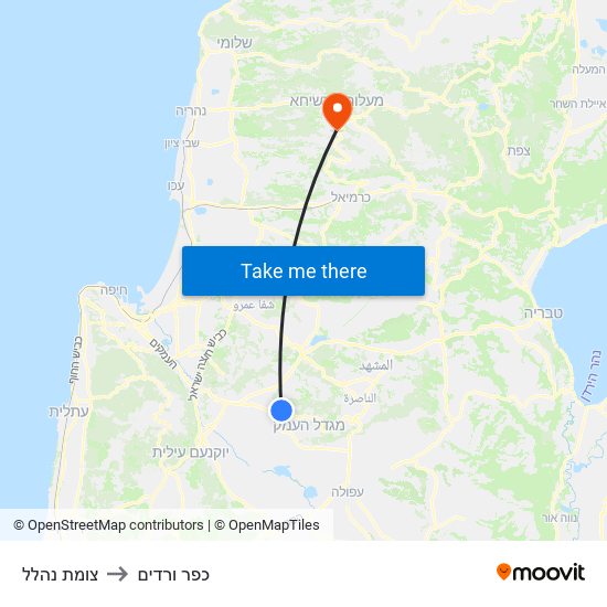 צומת נהלל to כפר ורדים map