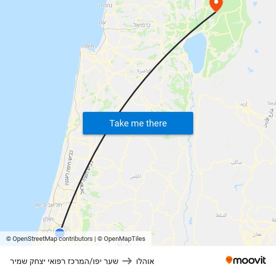 צומת צריפין לדרום to אוהלו map