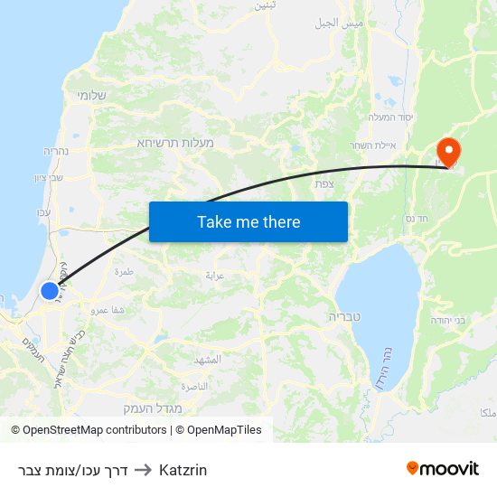 דרך עכו/צומת צבר to Katzrin map