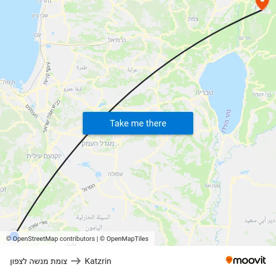 צומת מנשה לצפון to Katzrin map