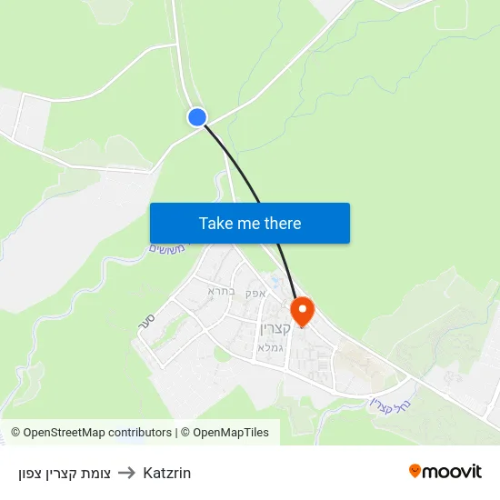 צומת קצרין צפון to Katzrin map
