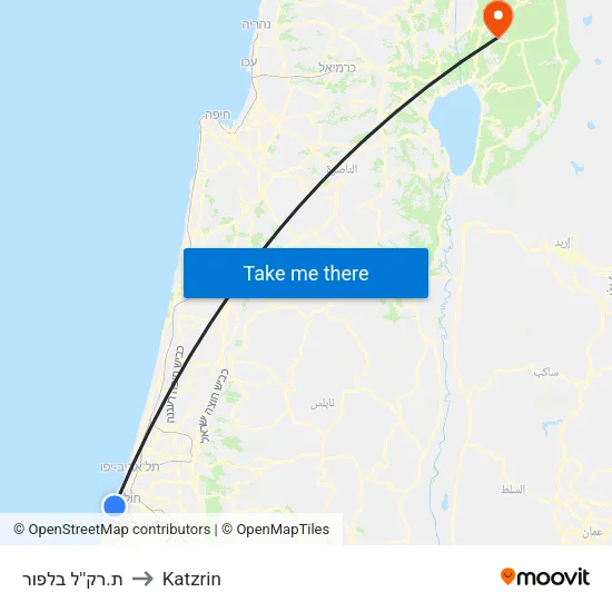 ת.רק''ל בלפור to Katzrin map