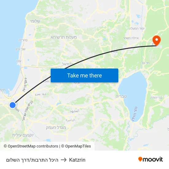 היכל התרבות/דרך השלום to Katzrin map