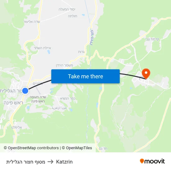 מסוף חצור הגלילית to Katzrin map