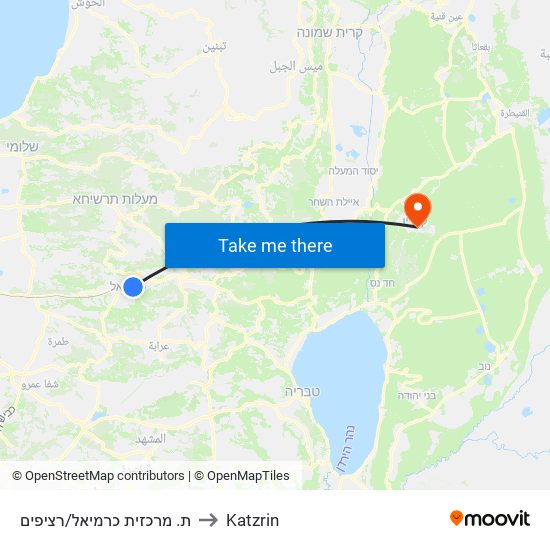 ת. מרכזית כרמיאל/רציפים to Katzrin map