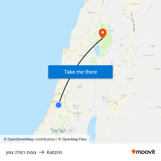 צומת רמלה צפון to Katzrin map