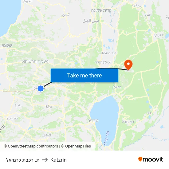 ת. רכבת כרמיאל to Katzrin map