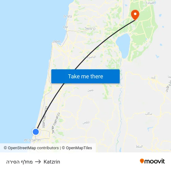 מחלף הסירה to Katzrin map