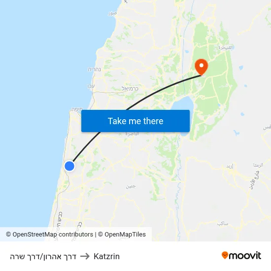 דרך אהרון/דרך שרה to Katzrin map