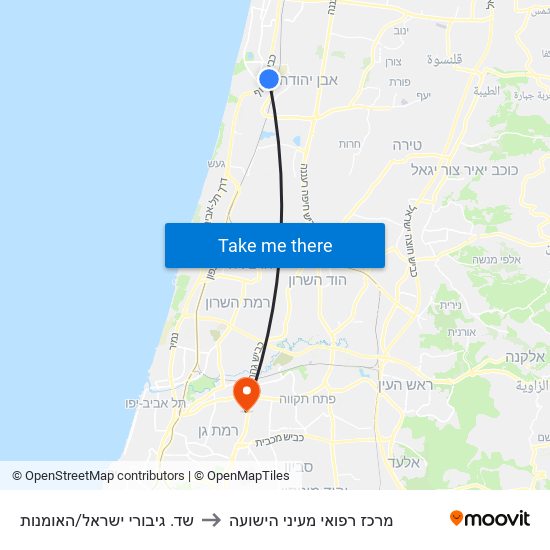 שד. גיבורי ישראל/האומנות to מרכז רפואי מעיני הישועה map