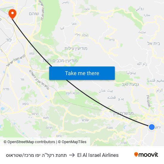 תחנת רקל''ה יפו מרכז/שטראוס to El Al Israel Airlines map