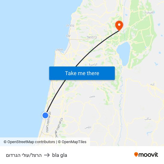 הרצל/עולי הגרדום to bla gla map