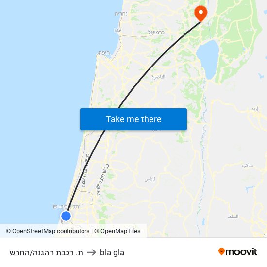 ת. רכבת ההגנה/החרש to bla gla map