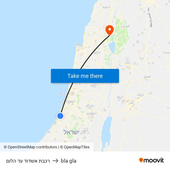 רכבת אשדוד עד הלום to bla gla map