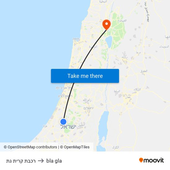 רכבת קרית גת to bla gla map