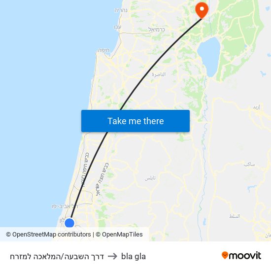 דרך השבעה/המלאכה למזרח to bla gla map