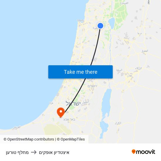 מחלף טורען to איצטדיון אופקים map