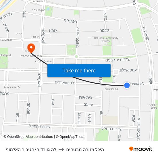 לה גוורדיה/הגיבור האלמוני to היכל מנורה מבטחים map