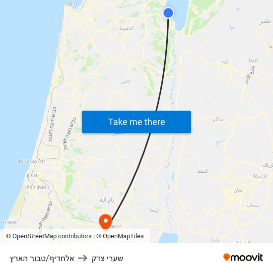 אלחדיף/טבור הארץ to שערי צדק map