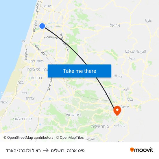 ראול ולנברג/הארד to פיס ארנה ירושלים map