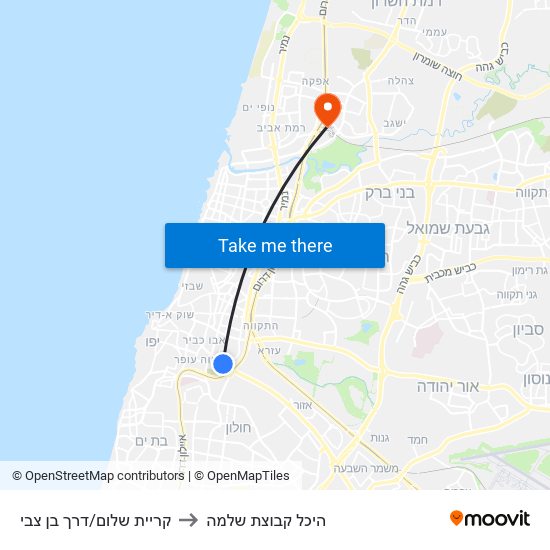 קריית שלום/דרך בן צבי to היכל קבוצת שלמה map