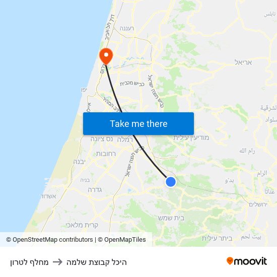 מחלף לטרון to היכל קבוצת שלמה map