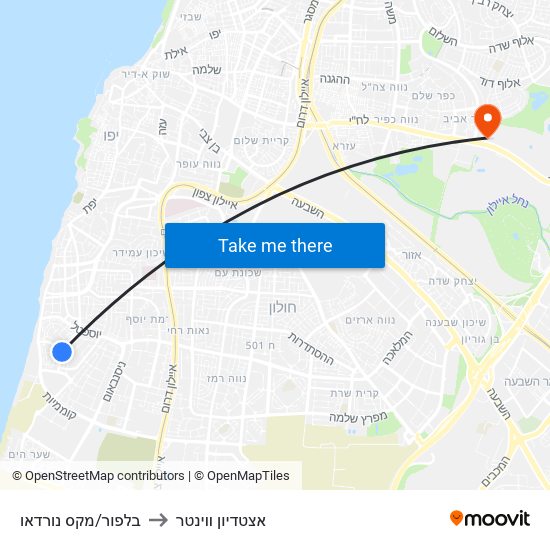 בלפור/מקס נורדאו to אצטדיון ווינטר map