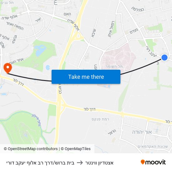 בית ברוש/דרך רב אלוף יעקב דורי to אצטדיון ווינטר map