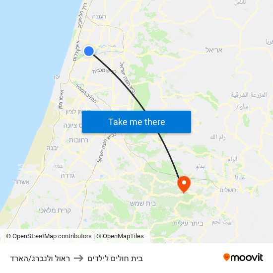 ראול ולנברג/הארד to בית חולים לילדים map