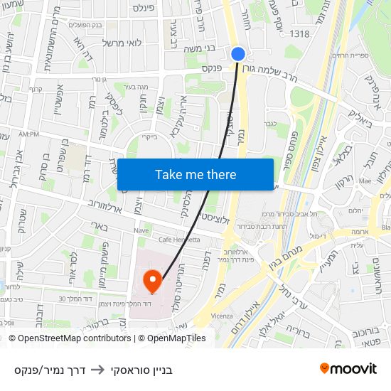 דרך נמיר/פנקס to בניין סוראסקי map