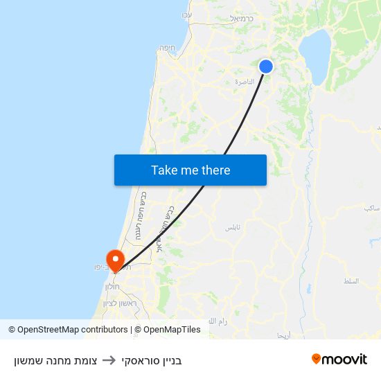 צומת מחנה שמשון to בניין סוראסקי map