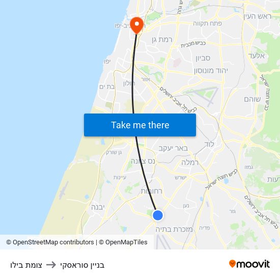 צומת בילו to בניין סוראסקי map