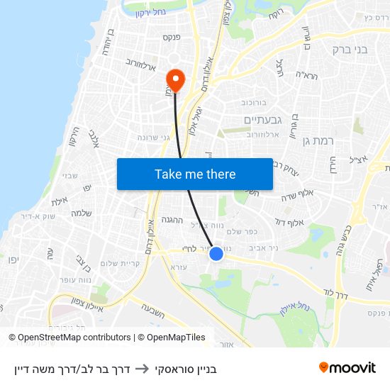 דרך בר לב/דרך משה דיין to בניין סוראסקי map