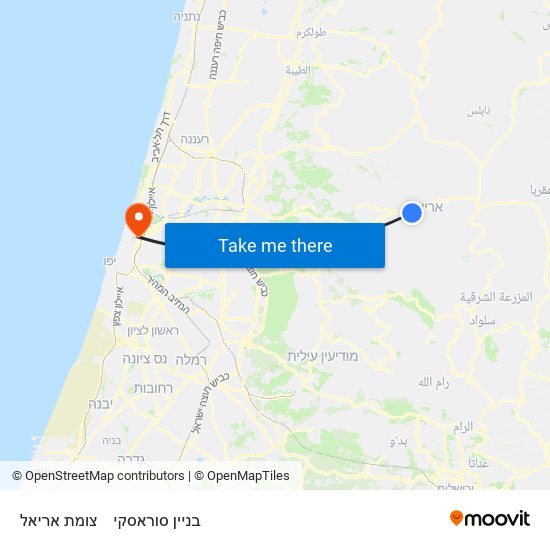 צומת אריאל to בניין סוראסקי map