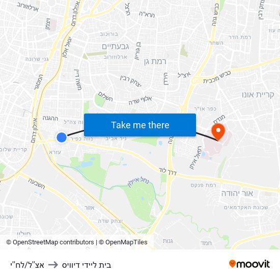 אצ''ל/לח''י to בית ליידי דיוויס map