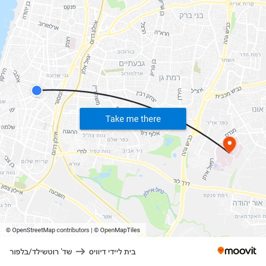 שד' רוטשילד/בלפור to בית ליידי דיוויס map