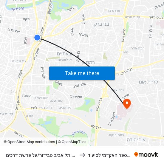 ת. רכבת תל אביב סבידור/על פרשת דרכים to בית הספר האקדמי לסיעוד map