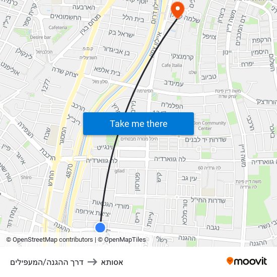 דרך ההגנה/המעפילים to אסותא map