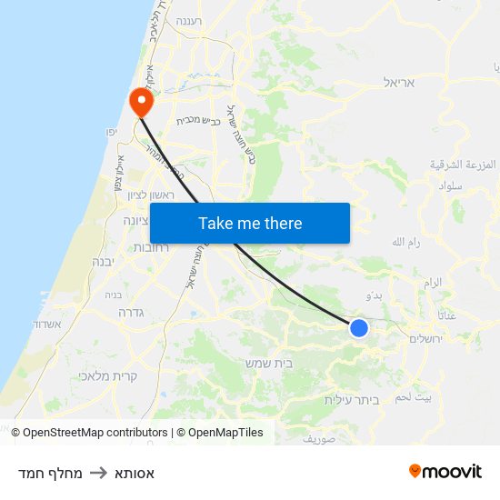 מחלף חמד to אסותא map