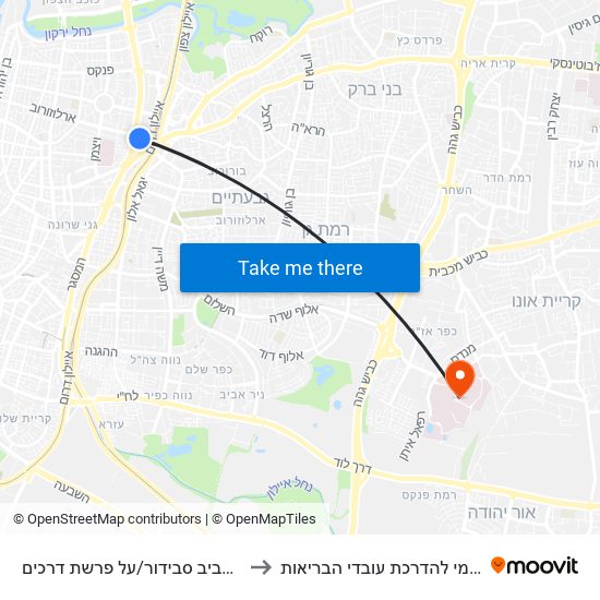 ת. רכבת תל אביב סבידור/על פרשת דרכים to המרכז הלאומי להדרכת עובדי הבריאות map